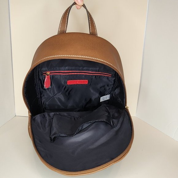 Tommy Hilfiger Whitney II Medium Dome Backpack Pebbled PVC Heritage Brown NWT - Picture 8 of 8